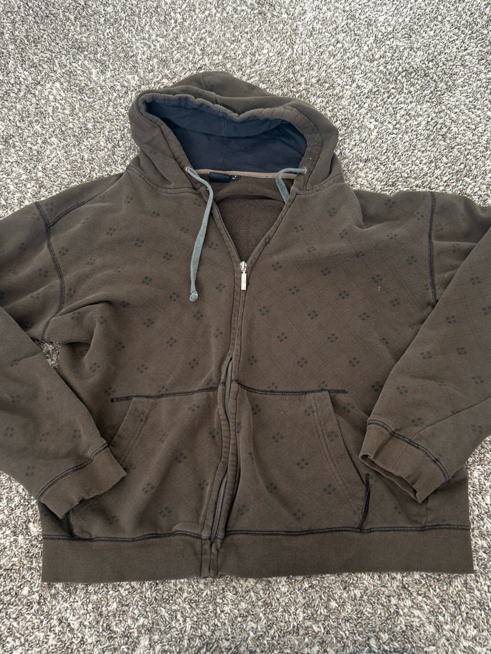 vintage Men's Brown Hooded Zip Sweater